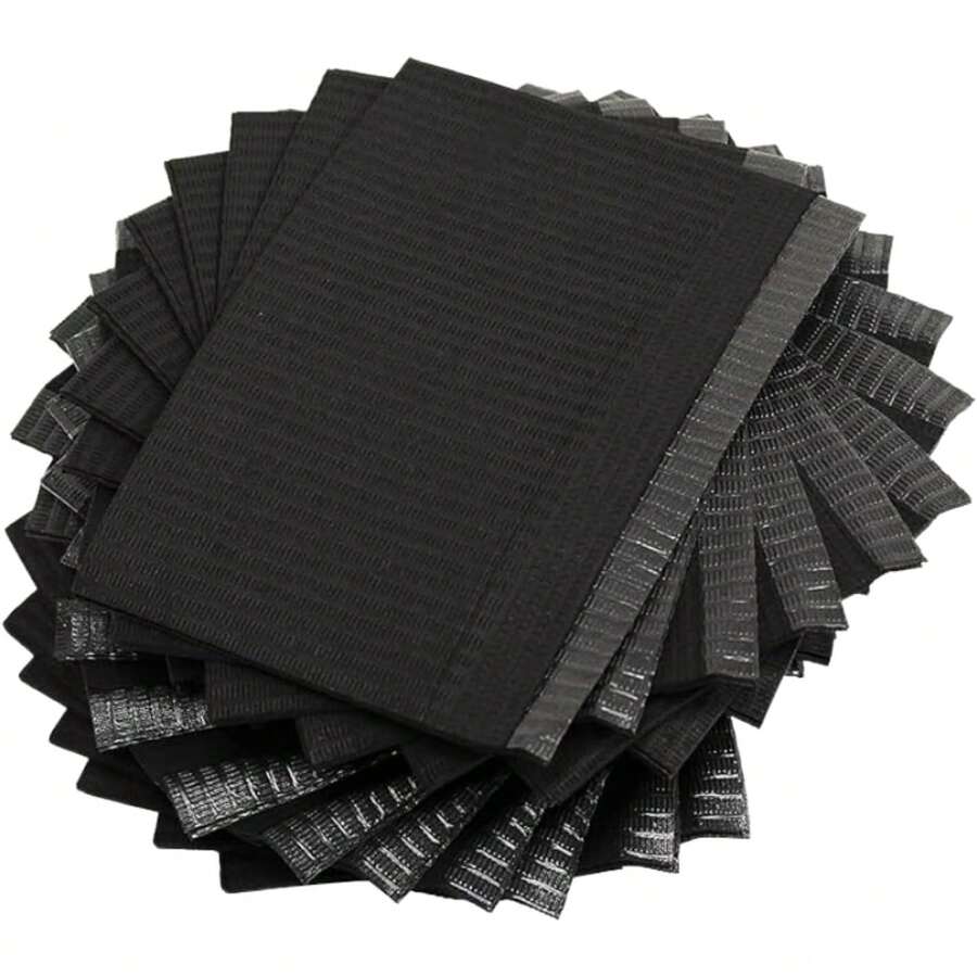 EstiloTendenciaDEMEVA Babero Dental De Papel Multicolor 2 Capas De Papel Y 1 De Polietileno Varios Colores 50 PzCalidad PremiumVersióN Mejorada - Negro - Ver 1