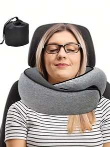 1pc Travel Pillow Neck Cushion, Memory Foam U-Shaped Pillow, Snail Shaped Durable U-Shaped Resilient Memory Foam Travel Pillow, Non-Deformable Airplane Pillow, Neck Pillow, Portable Adjustable Soft Pillow, Nap Sleep Pillow - Multicolor - View 4