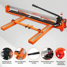 Cortador de Azulejos Manual con Guía Láser de 120 Cm y Rodamiento de Bolas para Proyectos Domésticos y Profesionales, Cuchillas de Aleación, Alta Precisión, Placa de Mango Dividida, Placa de Mango Removible, Duradero, con Posicionamiento Láser Infrarrojo. - naranja - Ver 2