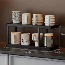 1个桌面收纳架，杯架整理器，适用于办公桌、工作台、水瓶、咖啡杯、茶杯 - 黑色 - 查看 13