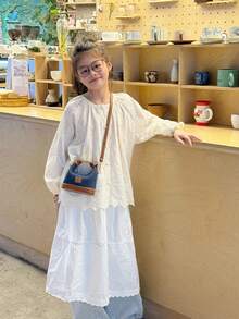 Festival Celebration New Mini Handbag, Contrast Color Small Wristlet Bag, Children's Fashion Crossbody Bag, Lipstick Pouch Fabric, Teenager Party Clutch - Contrasting Color Mortise Lock - View 6