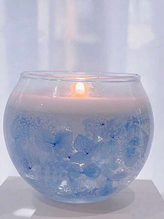 1 caja 1 taza Vela aromática con flor flotante gris, vela aromática para el hogar con ambiente para sala de estar, dormitorio, estudio, regalo para amigos, decoración romántica
