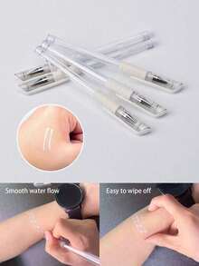 1pc Mini Plastic Eyebrow Ruler, Eyebrow Drawing Ruler Tool, Mini Vernier Caliper Dual Scale Plastic Ruler, Vernier Caliper Micro-Engraved Eyebrow Tattoo Makeup Ruler Pink, Portable Plastic Eyebrow Ruler, Vernier Caliper, Tattoo Ruler, Ruler, Permanent Makeup Measuring Tool, Makeup Tool, Eyebrow Tattoo Ruler + Eyebrow Positioning Line Black Ink,Giveaways,Travel,Cheap Stuff,Travel Essential - Black - View 6