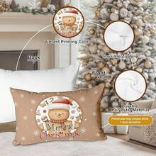 Lanpn Fundas de Almohada Navideñas 12x12 Juego de 4, Fundas de Almohada Casa Hombre de Jengibre Fundas de Almohada Navideñas Funda de Cojín Decorativa para Habitación Sillón Sofá Decoración del Hogar - Marrón - Ver 5
