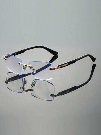 1 unisex neue rahmenlose transparente Brillen, geeignet als Urlaubszubehör, für Outdoor-Reisen, Wandern, Fotografie, Damenbekleidung, Business-Casual-Geschenke, Strandaccessoires, mit Wind- und Sandschutzfunktion, ganzjährig verwendbar