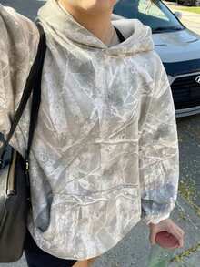 Y2K Hooded Sweatshirt, Camouflage Leaf Print Tactical Camo Jacket With Pockets, Unisex Casual Outdoor & Streetwear, All-Season, Green/Brown/Beige/Black/Grey,All-Season Camouflage Design, Machine Washable Durable Sweatshirt,Hoodies,Winter Clothes For Women,Essentials Hoodie - Màu Xám nhạt - Xem 2