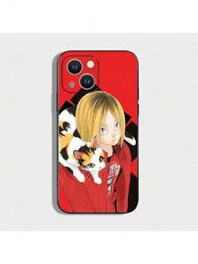 Funda de teléfono Anime Kenma Kozume compatible con 16,15,14,13,12,11 Plus, Pro Max, XS, X, XR, SE, Mini, 8, 7, cubierta de silicona suave negra, funda compatible con funda  17 pro max, funda  17 pro, funda  17, funda  16, funda  16 pro max, funda  15. - Z2 - Ver 2