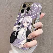 アニメキャラ「霧切響子」デザイン 電鋳防摔スマホケース for  17promax, 16pro,15plus/14/13/12/11 クッション構造で落下衝撃軽減 スタイリッシュな外観でデバイス保護 ゲームファン必携 高品質素材で長期使用可能 個性的な - シルバー - チェックする 4