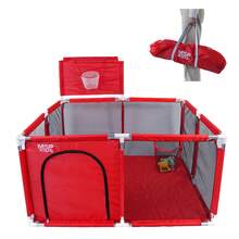 Children's Playpen With Basket, Square - Red - View 1
