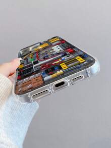 1个创意电子电路板图案透明气囊防摔手机保护壳，TPU材质，适合作为节日礼物，兼容 Xs/Xs Max/Xr/11/12/13/14/15/16 Pro/Pro Max/14/15/16 Plus及系列 - 彩色 - 查看 5