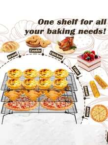 3/2/1 Tier Folding Cooling Rack, Baking Tools, Baking Accessories, Cookie And Cake Drying Rack - Multicolor - View 6