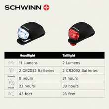 Schwinn Bike Light Accessories, and Tail Light(Alimentado por baterías) - Multicolor - Ver 8