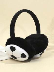 Kids Knitted Plush Earmuffs & Gloves Set, Football Style Warm Earmuffs, Camouflage Polka Dot Print Warm Gloves - Windproof And Touch Screen Compatible, Suitable For Outdoor Skiing, Cycling, Daily Wear - Earmuffs + Gloves - View 7