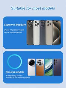 Car Magnetic Phone Holder For Air Vent - Magnetic Mount With 360° Rotation, Shockproof Metal Hook & EVA Adhesive, One-Click Installation, No Obstruction To Vent Or View, Universal Fit For 4.7-8 Inch Phones,Magnetic Phone Holder For Side Window Air Vent - Black - View 8