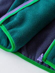 mini bala Bộ quần áo thể thao ngoài trời chống tĩnh điện bằng vải nỉ chống gió và quần dài cho bé trai - Màu xanh lá cây đậm - Xem 12
