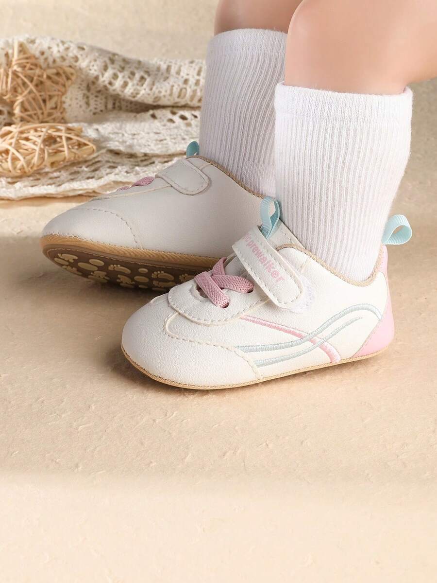 0-12个月新生儿婴儿鞋，男女通用婴儿休闲运动鞋，带魔术贴，防滑橡胶鞋底