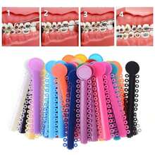 1-40件/套 多色弹性正畸结扎带 - 柔软高弹力牙套带 | 易于护理的口腔卫生套装 - 彩色 - 查看 12