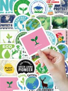 60PCS/63PCS Cute -Themed Stickers - Back To School Notebook Decals & Phone Metal Decor For World Environment Day (Locker/Water Bottle)