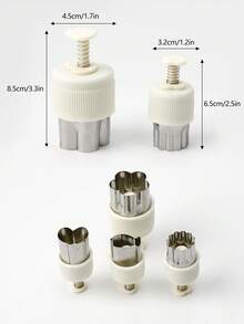 Conjunto de 4 moldes de aço inoxidável prensados em formato de flor e peixe, ideais para fazer bolinhos, raviólis, legumes, frutas e biscoitos. Utensílios de cozinha multifuncionais e criativos, perfeitos para preparar massa borboleta de legumes, massa para bolinhos, biscoitos de desenho animado e papinhas para bebês. Moldes criativos prensados. - Multicolorido - Ver 9