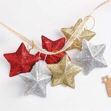 18/24/36pcs Gold Star Shaped Hanging Decorations, Ramadan Decor, Party Decorations, 1.96 Inches, Plastic Material, Holiday, Party, Gift And Festival Decorations