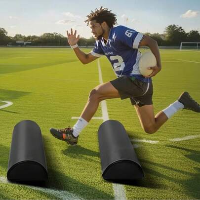 Football Tackling Dummy 42.5 In PVC Step Over Dummy High-Density Sponge Blocking Pad Equipment Heavy Duty Tackle Dummies With Handles Great For Footwork Drills Sports Training Practice 2PCS