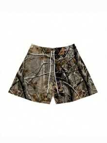 Y2K Mens Trending Camo Shorts Oversized Casual Breathable Mesh Sports Shorts Suitable For Sports Such As Basketball Beach Gym And Running - Camo - 查看 1