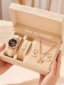 5/4 Stücke Mädchen modische und elegante Schmetterling Muster Quarz Uhr, geeignet für Mädchen zum Tragen, kombiniert mit Schmetterling Schmuck Halskette, Armband und Ohrring Set, ist die perfekte Wahl für Mädchen Geburtstag/Feiertag Geschenke, geeignet für den täglichen Gebrauch wie Schulrückkehr, Partys und Reisen. Weihnachtsgeschenke, Abschlusszeit, Valentinstag, perfekte Geschenke für Mädchen - Verschiedenfarbig - Übersicht 13
