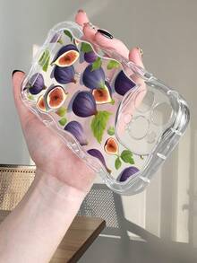 Funda protectora de lujo para teléfono con diseño de hojas de higo morado, diseño retro elegante con estética de comida, resistente a los golpes y compatible con iPhone 16ProMax/16E/16Pro/16Plus/16/15ProMax/15Pro/15Plus/15/14ProMax/14Pro/14Plus/14/13ProMax/13Pro/13/13Mini/12ProMax/12Pro/12/12Mini/11ProMax/11Pro/11/XSMAX/XR/X/XS - Blanco - Ver 7