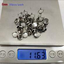 50/100pcs Round Brass 4 Claw Flat Rivets Studs 3/4/5/6/7/8/9/10mm For Leather Craft Costumes Bags Belts Shoes DIY Punk Goth Spike - Multicolor - View 68