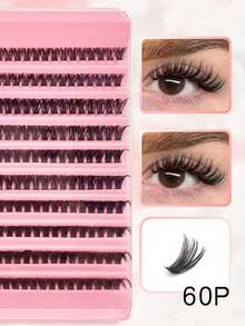 200簇60D/80D/100D浓密单根假睫毛，D卷度，DIY睫毛嫁接套装，8-16mm纤长纤细睫毛。家用自助嫁接套装，一体式单根假睫毛，自然蓬松，新手友好，易于佩戴！