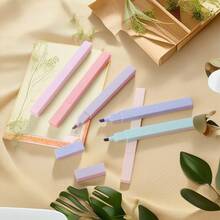 6pcs Minimalist Square Muted Color Highlighter Pen Set