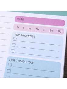 دفتر قائمة المهام اليومية - مخطط محمول للعمل والدراسة والياقة البدنية والأهداف الأكاديمية - دفتر مهام تنظيمي محفز - لوازم العودة إلى المدرسة - متعدد الألوان - مشاهدة 4