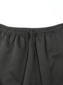 Herren Casual Outdoor Cargohose mit Kordelzug-Bündchen und mehreren Taschen, Schwarz, Frühling - Schwarz - Übersicht 5
