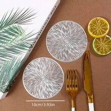 1/6pcs PVC Placemats Set, Suitable For Kitchen, Dining Table, Indoor/Outdoor, Washable, Heat-Resistant, Easy To Wipe, Also Can Be Used As Coasters, Applicable For Camping, Holidays, Weddings, Parties, Etc. - Silver - View 5