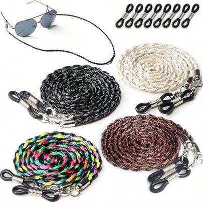 SIGONNA Soporte de cuerda para anteojos Soporte para anteojos alrededor del cuello Cordón de cadena para anteojos 4 cables para anteojos
