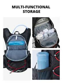 CAMEL CROWN Outdoor Hiking Backpack Travel Light Climbing Cycling Backpack - Black - View 3