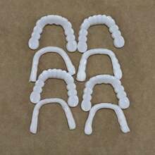 4pcs White Denture Set For Men & Women , Comfortable & Easy To Clean, Perfect For Daily Use & Parties, Yellow & Uneven Teeth Cover, Everyday Denture Set