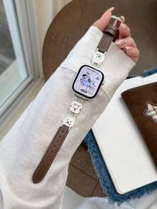 1pc Apple Doodle Dog Band - Black, Brown, White Compatible With Apple Watch Band 38/40/41/(S10/11) 42 42/44/45/49/(S10/11)46, Understated Luxury Fashion Metal Band, Compatible With AppleWatch Ladies, Stainless Steel, Compatible With AppleWatch SE, Series 11 10 9 8 7 6 5 4 3 2, Animal Dog - Multicolor - View 17