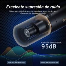 Micrófono Dinámico USB/XLR para PC TONOR Profesional microphone Vocal con 24Bit/96kHz Mic de condensador con 3.5mm jack auriculares Botón Mute para Podcast Estudio Streaming Grabación  TD510 - Negro - Ver 3