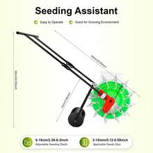 Rainaut Set Of Freestanding Multi-Function Garden Hand-Push Seeder With 12 Seed Plates & Accessories, Hand-Push Roller Seeding And Fertilizer Applicator Seed Spreaders For Lawns, Precision Manual Seeder Corn Cotton Soybean Peanut Planter,Garden Tools For Be Used On Slopes, Terraces, Rice Planting Fields, Mountains, Hills, Plains, Orchards, Greenhouses, Vegetable Plots, Arid Areas And Small Fields For Sowing Seeds From 0.12 To 0.59 Inches Including Corn, Soybeans, Peanuts, Mung Beans, Cotton, Soybeans And Sunflower Seeds - Black - View 5