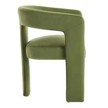 JIEMAX Modern Minimalist Green Velvet Dining Chairs – Plush Upholstered Seat With Wide Integrated Armrests & Sturdy Thick Block Legs, Stylish Accent Chairs For Dining Room, Living Room, & Home Office - 綠色 - 查看 7