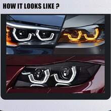 2pcs 3-Inch 5D RGB LED Angel Eyes Halo Rectangular Lamp Shade, App Controlled, Suitable For Car Lights - I8-v-3inch - View 4