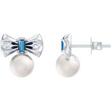 Angara Freshwater Cultured Pearl Bow Stud Earrings In 14ct Solid Gold For Women June Birthstone Jewellery For Her - 14ctWhiteGold - View 1