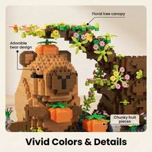 1pc Capybara Building Block Pen Holder, DIY Creative Building Block Model Decor, Multifunctional Office Supplies, Handcraft Storage Box, Perfect Gift For Christmas, New Year, Valentine's Day - Multicolor - View 2