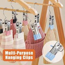 Space - Saving Clothes and Hat Storage Hook, Anti Rust Clips Clothes, Heavy Duty Metal Hook Clips with Non - Slip Grip Closet, Laundry, Boots, Socks, Towels, Travel Use A - Black, 20 PCS - A-Negro + 20 piezas - Ver 5