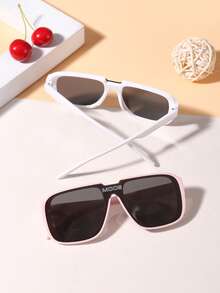 2 piezas Gafas de moda de marco cuadrado clásico casual de policarbonato para niños y niñas de 8 a 14 años para uso al aire libre - Multicolor - Ver 4