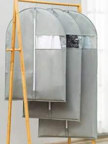 3件套衣物防尘罩，适用于皮草大衣、西装外套，防尘袋，带收纳挂袋，无纺布小窗户防尘罩 - 彩色 - 查看 7