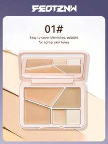 FEOTZNW Palet Concealer 5 Warna - Cakupan Penuh untuk Noda Hitam, Bekas Jerawat, Tato, dan Lingkaran Hitam di Bawah Mata, Mencerahkan dan Memperbaiki Warna Kulit | Set Hadiah Natal dan Hari Valentine yang Sempurna - nomor 01 - View 2