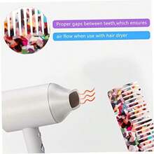 PACKOVE Peine Antiestático De Acetato Para Peinado Suave Sin Frizz Dientes Redondos Para Todo Tipo De Cabello 4.52X2.16 Pulgadas(11.50X5.50X0.30CM como se muestra) - Multicolor - Ver 5