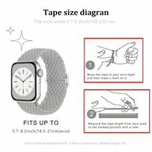 1条弹性编织单环表带，兼容Ultra 49mm/45mm/44mm/46mm/42mm/41mm/40mm/38mm男女款手表，柔软尼龙弹性编织表带，可替换Ultra 2/3、Series 11/10/9/8/7/6/5/4/3/2/1/SE表带，是返校学生的理想礼物 - 彩色 - 查看 4